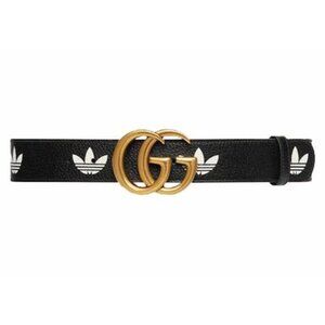 Gucci x Adidas GG Marmont Leather W.40 Belt Black/White 90cm 406831